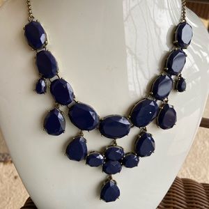 🔥JCrew DarkBlueFacetedStone DistressedGold N/lace